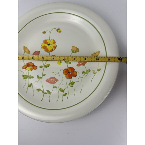 VTG Floral Platter Colorstone Nikko 12" Orange Yellow Floral Retro Plate - Picture 8 of 9